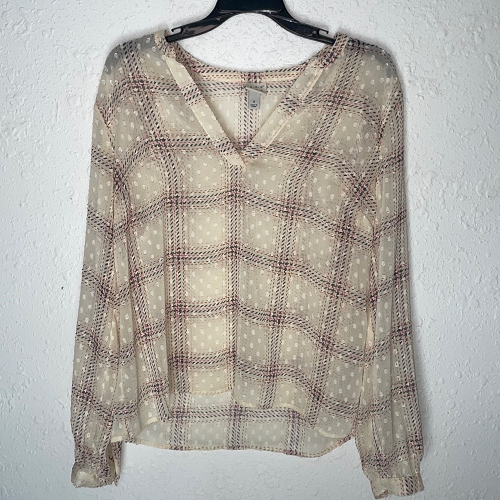 Patterned see-through blouse